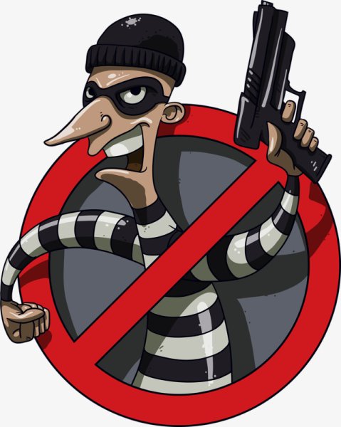 Вор на прозрачном фоне