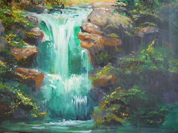 Рисование водопада для детей