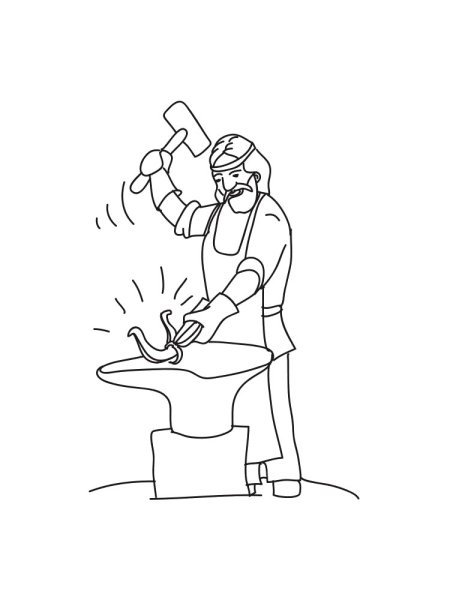 Кузнец раскраска