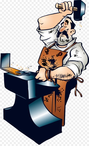 Кузнец на прозрачном фоне