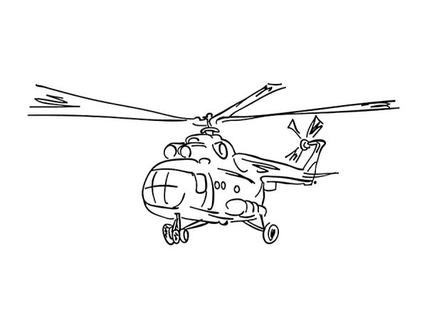 Вертолет раскраска для детей