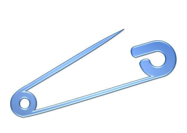 Булавка на белом фоне