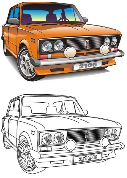 Жигули ВАЗ 2101 рисунок