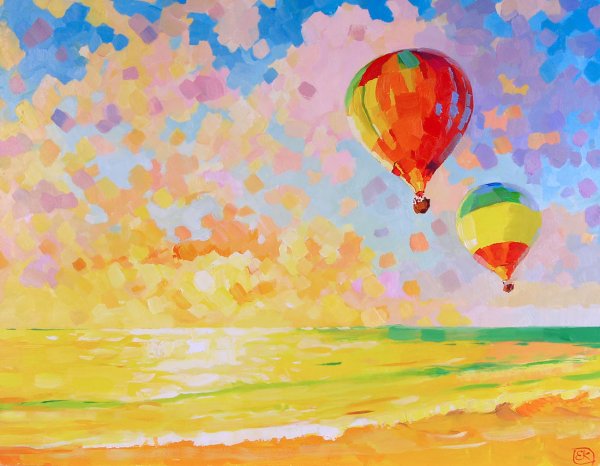 Картина с воздушными шарами