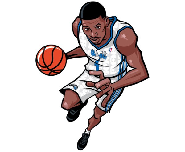 Баскетболист вектор чб