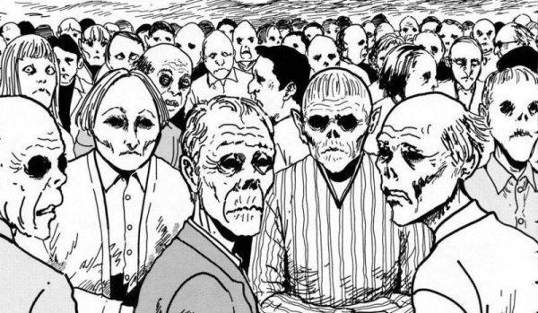 Толпа людей аниме