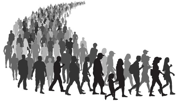 Толпа людей силуэт