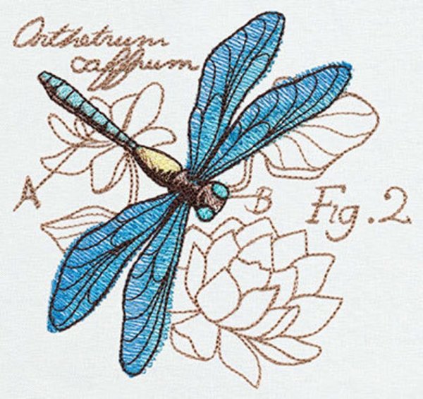 Стрекоза вышивка гладью
