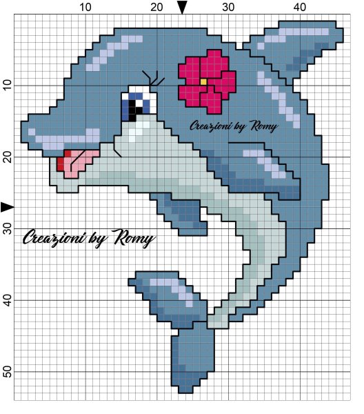 Дельфин вышивка крестиком