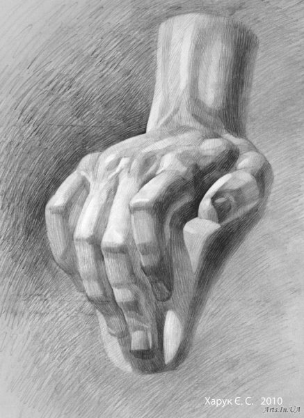 Гипсовая рука Давида рисунок