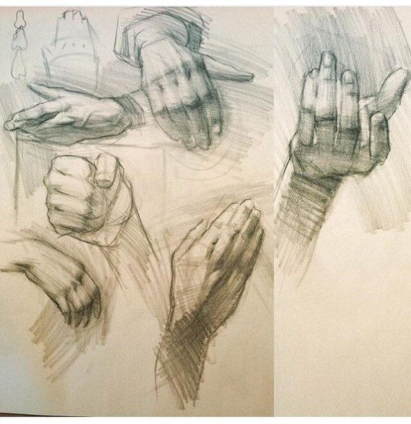 Наброски рук академические