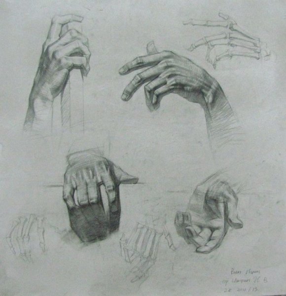 Наброски рук академические