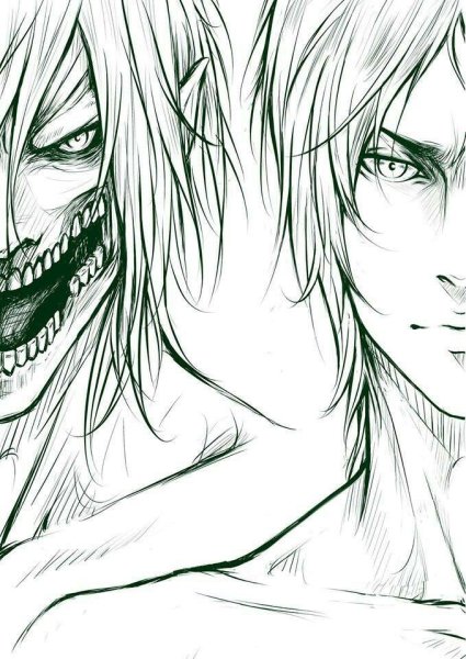 Эрен Титан набросок