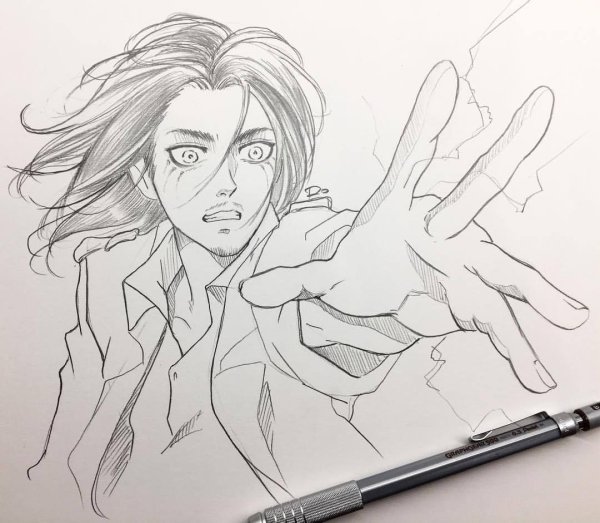 Эрен Йегер рисовка