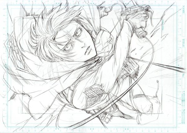 Скетчи аниме атака титанов