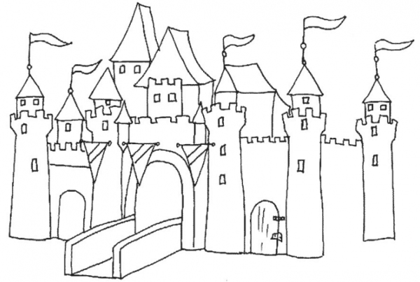 Средневековый замок рисунок
