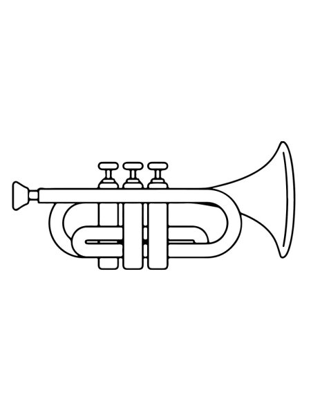 Раскраска труба музыкальный инструмент