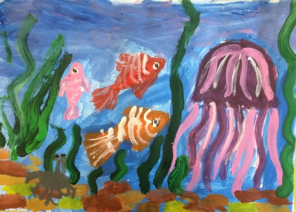 Рисование подводный мир