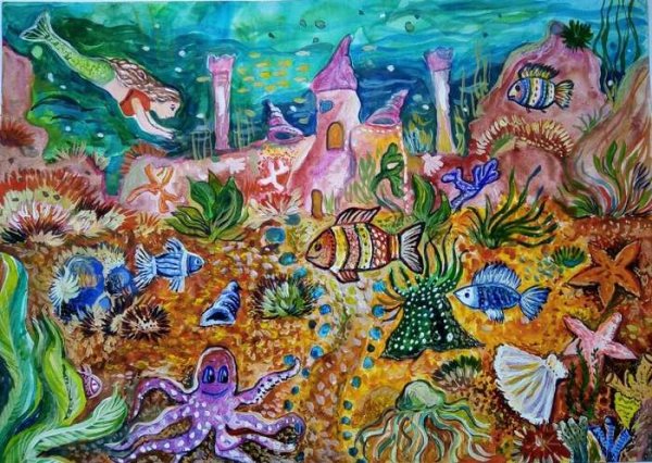 Рисование подводное царство