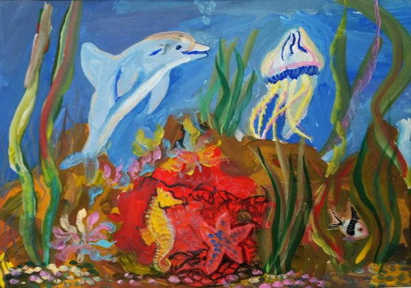 Рисование подводное царство