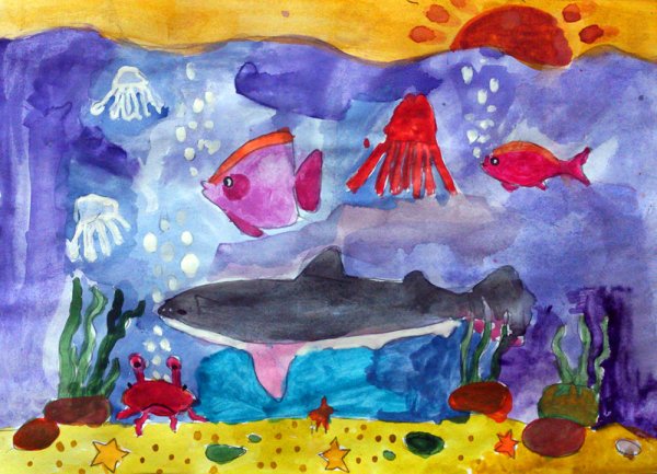 Рисование подводное царство