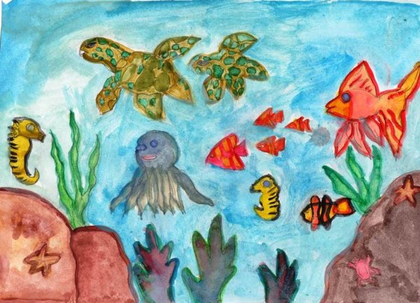 Рисование подводный мир