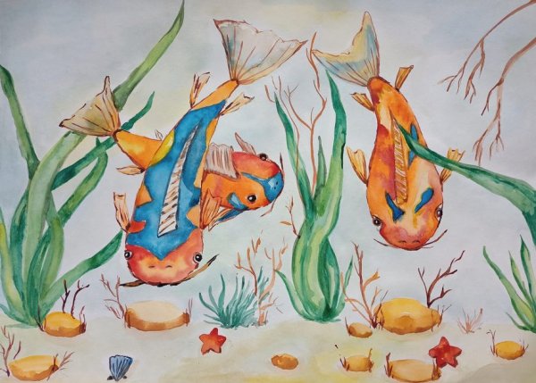 Подводное царство рисунок для детей