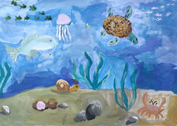 Рисование подводное царство