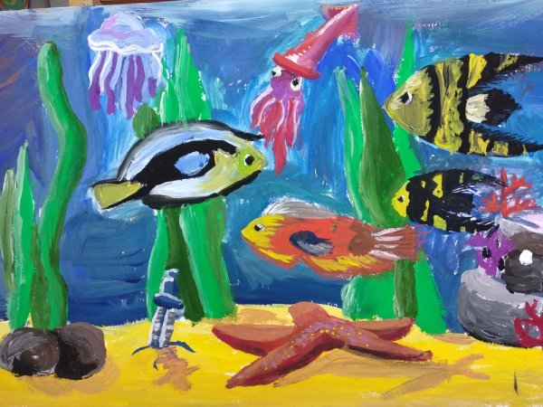 Рисование подводное царство