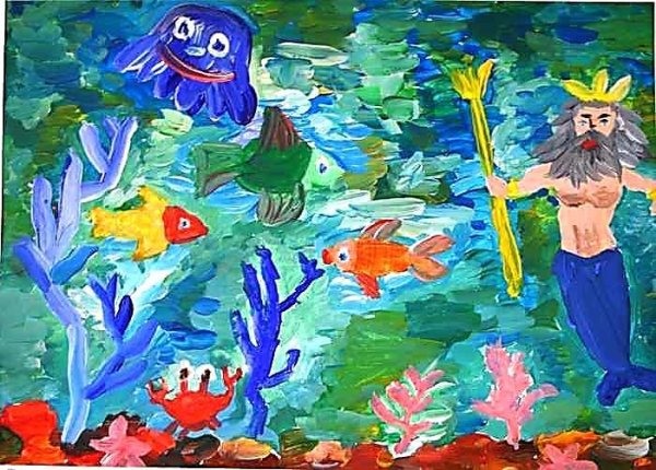 Рисование подводное царство
