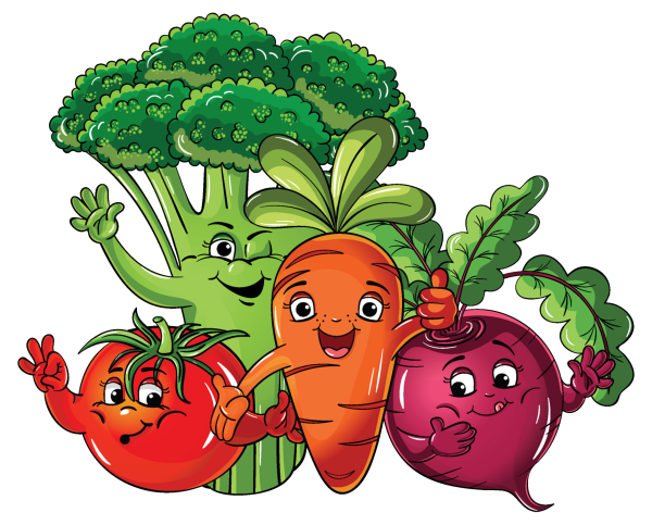 Веселые овощи и фрукты