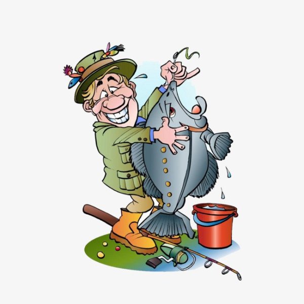 Рыбак мультяшный