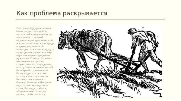 Анализ сказки Коняга Салтыкова Щедрина