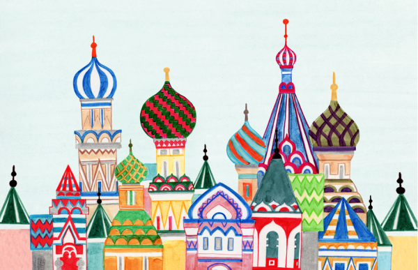 Кремль цветными карандашами