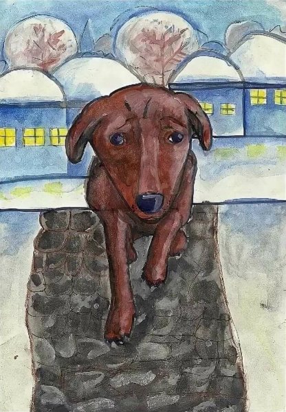 Каштанка рисунок карандашом