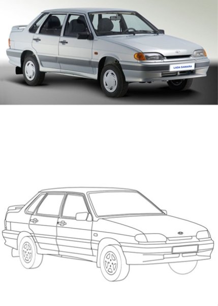 Рисунок ВАЗ 2115 карандашом сбоку