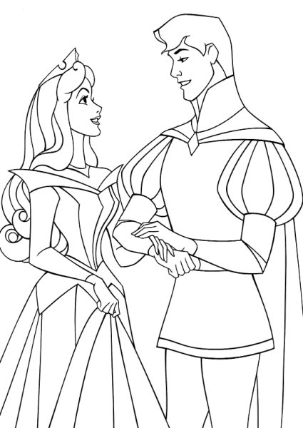 Спящая красавица раскраска для детей