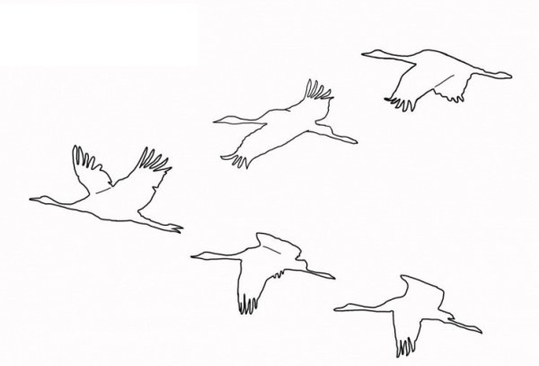 Журавли трафареты для вырезания