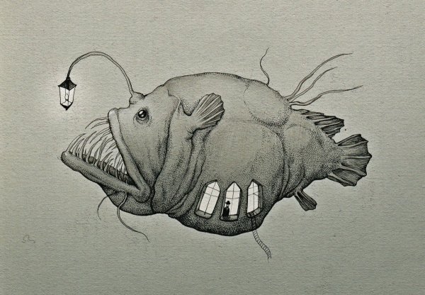 Креативный рисунок рыбы