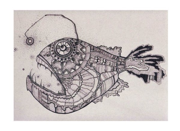 Стилизация рыбы в графике