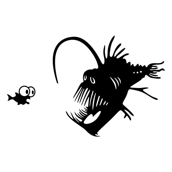 Глубоководная рыба с фонариком