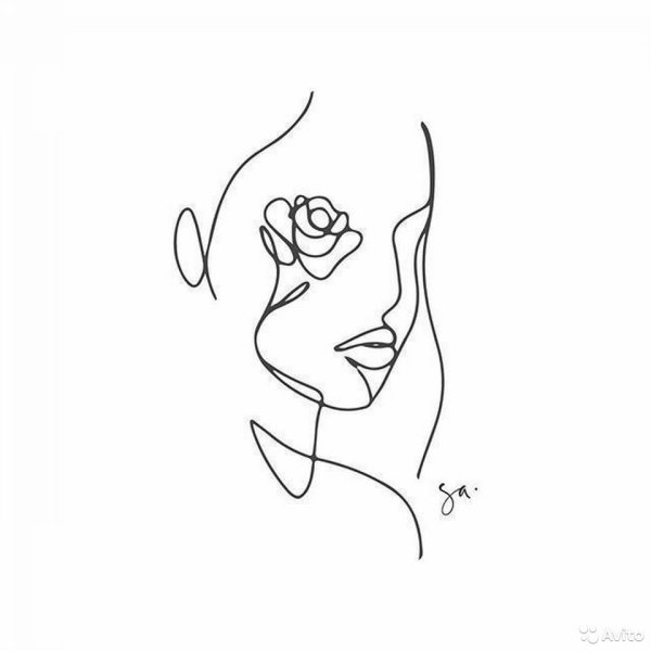 Девушка одной линией