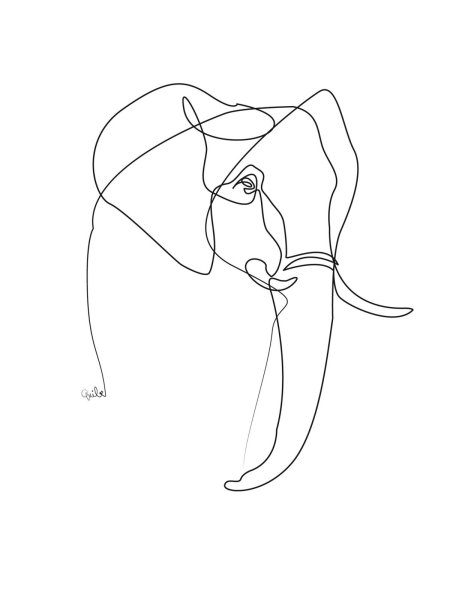 Слон одной линией