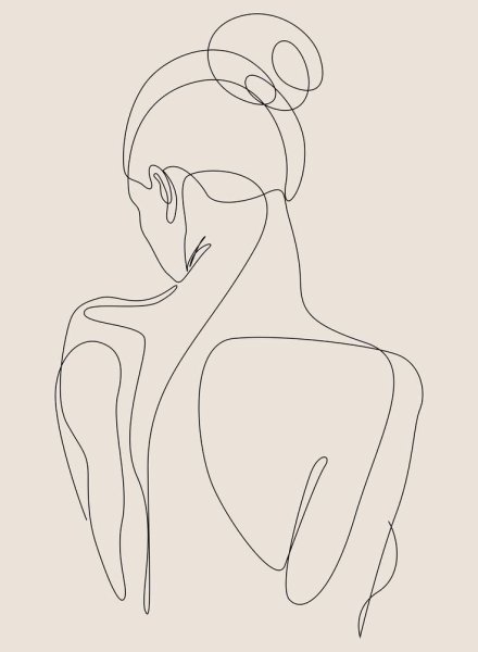 Девушка одной линией