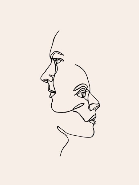 Лицо линиями