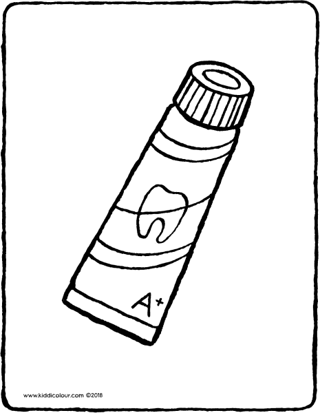 Раскраска зуб и паста