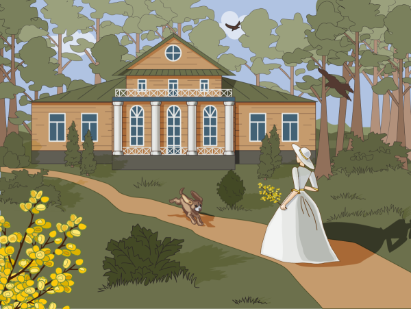 Дворянская усадьба рисунок