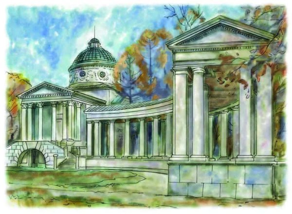 Архитектурный пейзаж Дворянская усадьба