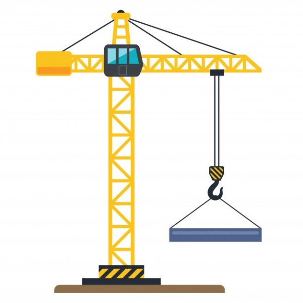 Желтый подъемный кран