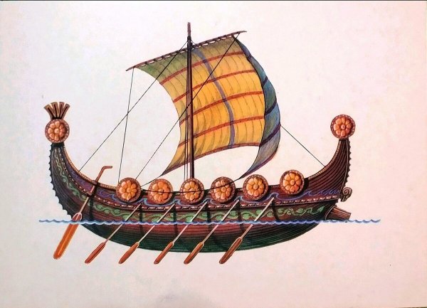 Финикийский древний корабль парусник